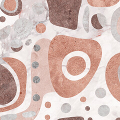 Digital art illustration. Organic geometry made of stone, cement and marble patterns.