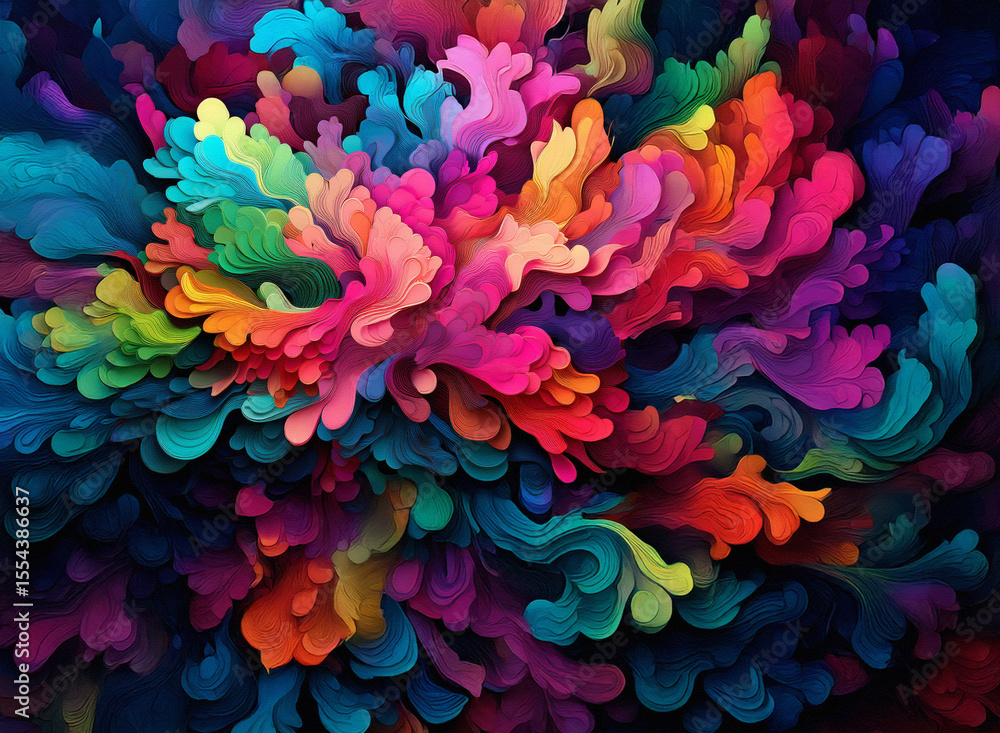 Poster vibrant abstract art background with a burst of colors creating a dynamic and energetic feel. the ba