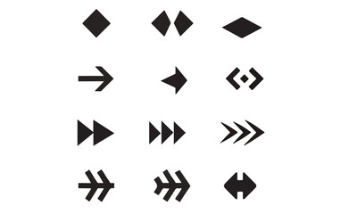 Black arrow vector icon pack