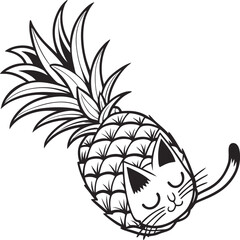 Black and white floral vector illustration with a vintage leaf pattern and ornamental design