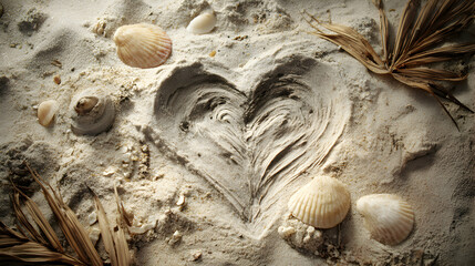 Beach Sand Heart Illustration