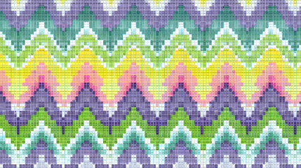 Abstract Pixel Art Background, Colorful Mosaic
