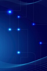 Naklejka premium Tech - Inspired Blue Line & Light Spot Background for Big Data, IoT, Tech Report Design