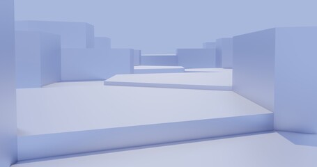 3d render abstract architecture background building geometric shape