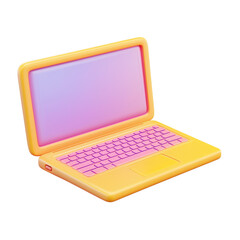 Colorful laptop 3d illustration