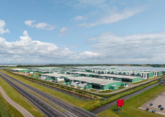 Exterior view of a data center in the Netherlands