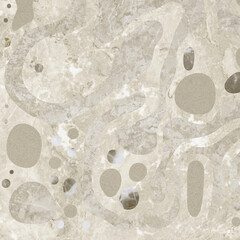 Digital art illustration. Organic geometry made of stone, cement and marble patterns.