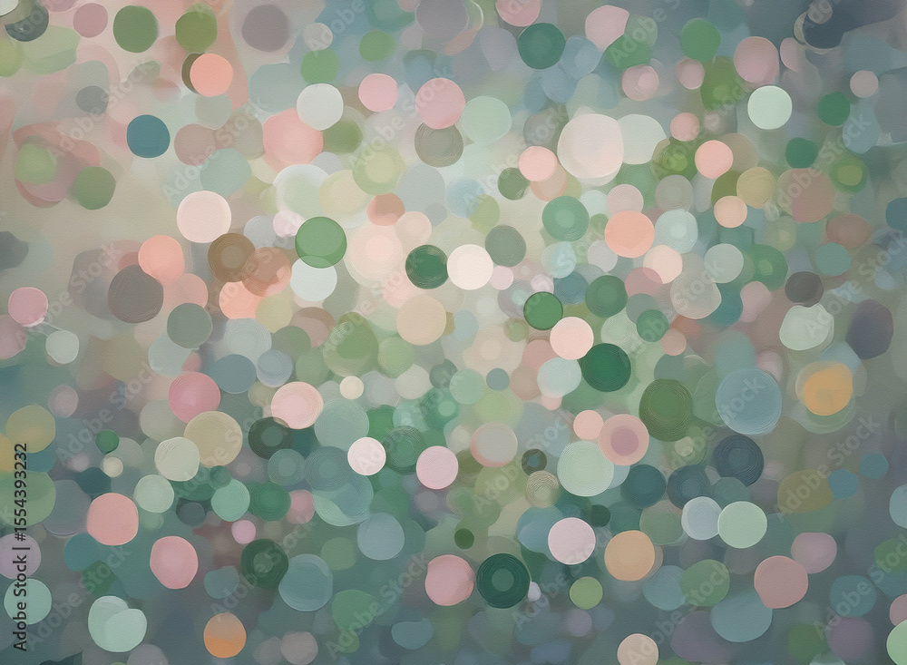 Poster soft pastel circles in a blurred background create a dreamy and calming effect. the gentle blend of 