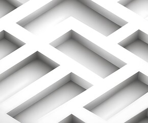 Fototapeta premium Abstract geometric white maze pattern design