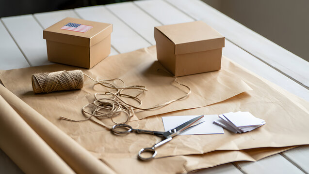 Packaging with Love: Kraft Boxes and American Flag