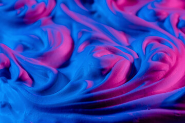 Colorful abstract landscape of shaving cream in neon colors