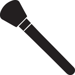 makeup brush silhouette, black and white silhouette, vector and illustration