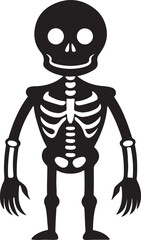 skeleton silhouette, black and white silhouette, vector and illustration