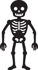 skeleton silhouette, black and white silhouette, vector and illustration