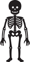 skeleton silhouette, black and white silhouette, vector and illustration