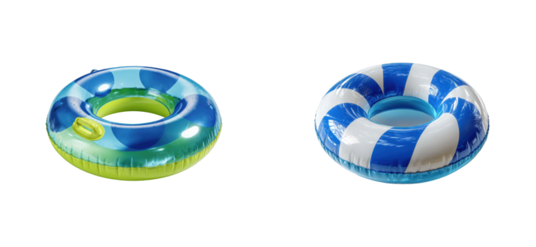 Summer fun water tubes poolside product outdoor aerial relaxation concept cut out set png