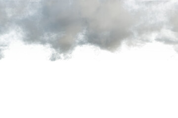 A low-angle shot depicts a misty, mountainous landscape where the peaks are obscured by a thick, gray fog, creating a mysterious and ethereal atmosphere. 