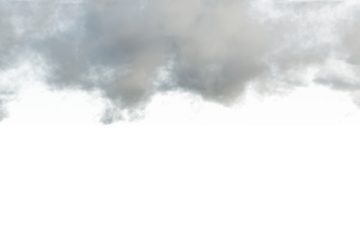 A low-angle shot depicts a misty, mountainous landscape where the peaks are obscured by a thick, gray fog, creating a mysterious and ethereal atmosphere. 