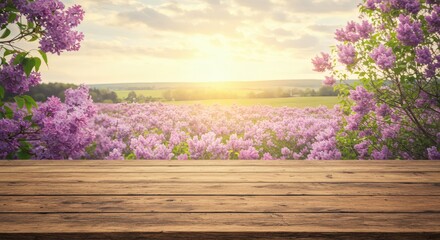 Vibrant Lilac Field at Sunset A Serene Spring Landscape Photography