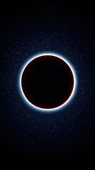 Stunning Solar Eclipse with Starry Background and Dark Moon Disc