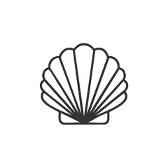 Simple Vector Illustration of Seashell with Thick Lines in Minimalist Logo Style – Nautical Beach Shell Icon Design

