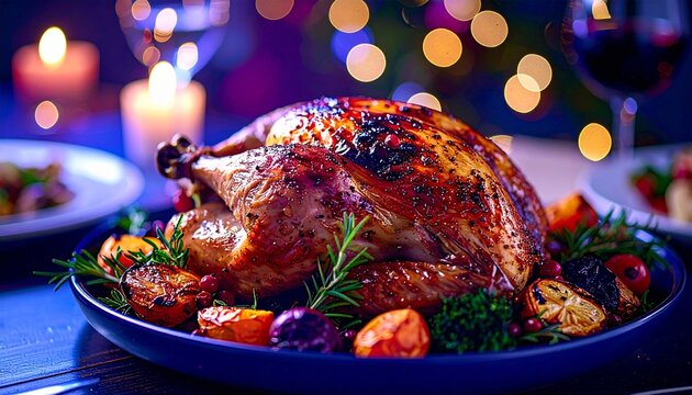 Roasted Turkey Christmas Dinner A Festive Feast