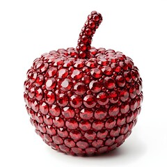 Apple made of various jewels isolated against a white background. Jewelry, sparkle, luxury, fruit, diamond, precious stones, luxury, fine jewelry, shiny, elegant, glimmer, glossy, artistic, gemstone