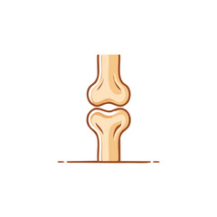 Simple Vector Knee Joint Thick Line Illustration in Minimal Logo Style for Medical Anatomy Design
