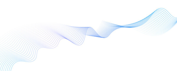 Vector wave lines smooth flowing dynamic blue purple pink gradient isolated on white background for concept of technology, digital, communication, science, music