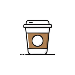 Simple Vector Cup Illustration with Thick Lines – Minimalist Logo Style Design Featuring Clean, Bold Cup Icon Perfect for Beverage Branding, Cafes, and Graphic Projects