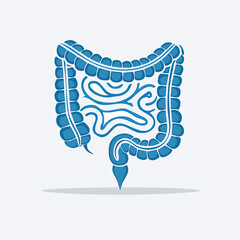 Simple Vector Intestine Illustration with Thick Lines – Minimalist Logo Style Design Featuring Clean, Bold Intestinal Shape Perfect for Medical and Health Branding