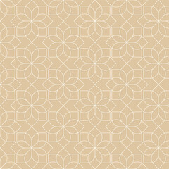 Flower Motif Seamless Geometric Ornament Minimalist Line Damask Ethnic Symmetry
