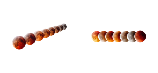 Lunar phases progression night sky astronomy celestial environment sequential natural phenomenon cut out set png