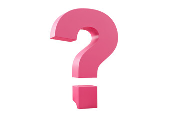 Isolated Pink Question Mark Symbol - Curiosity and Inquiry