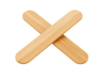 Isolated Crossed Wooden Popsicle Sticks