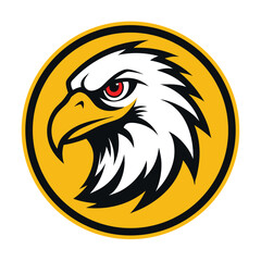 Royal eagle head mascot logo with sharp gaze and regal stance Vector illustration