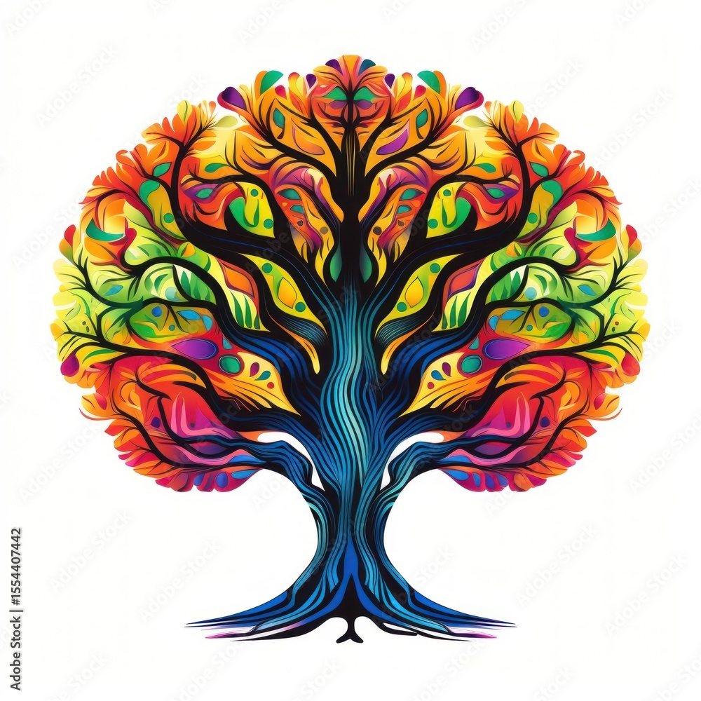Poster tree art graphics pattern.