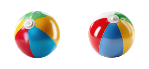 Playful beach balls in vibrant colors fun summer activity indoor or outdoor captured cut out set png