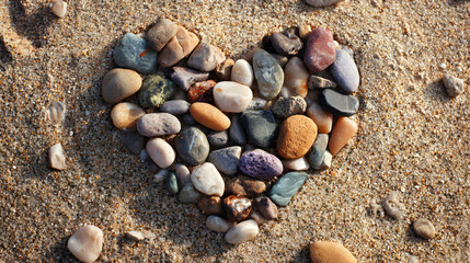 Beach Stones Heart Illustration
