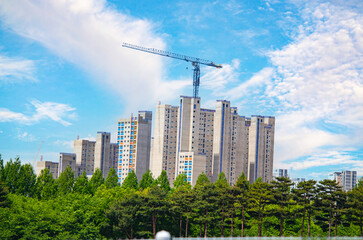 Construction of the new building in Goyang City South Korea.