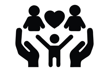 Family Support Icon: A symbol of love and protection for children.