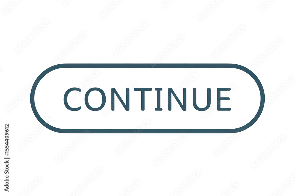 Poster teal continue button isolated on white background transparent p n g cutout clipping path social medi