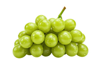 Isolated Bunch of Green Grapes with Water Droplets