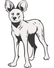Obraz premium African Wild Dog Vector Illustration