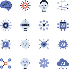 Technology flat Icon Set – Devices, Gadgets, Computing, and Digital Symbols