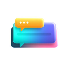 Fototapeta premium Comment box text input field simple flat minimal colorful communication UI design isolated on transparent background