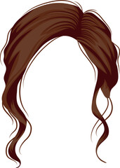 template for a medium length brown ponytail hairstyle for female characters