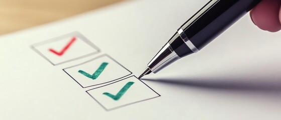 Checklist with completed tasks marked green.