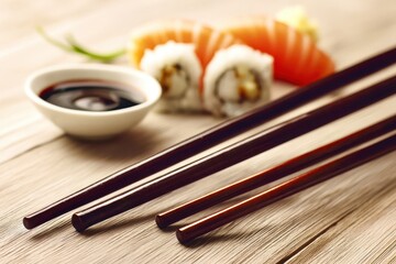chopsticks and sushi