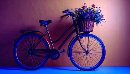 Vintage Bicycle with Flower Basket A Nostalgic Image